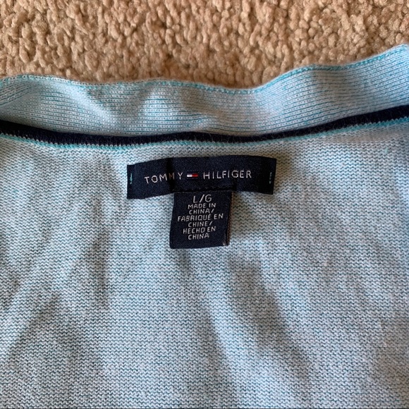 Tommy Hilfiger Large Blue Cardigan Sweater Shirt - Picture 4 of 4